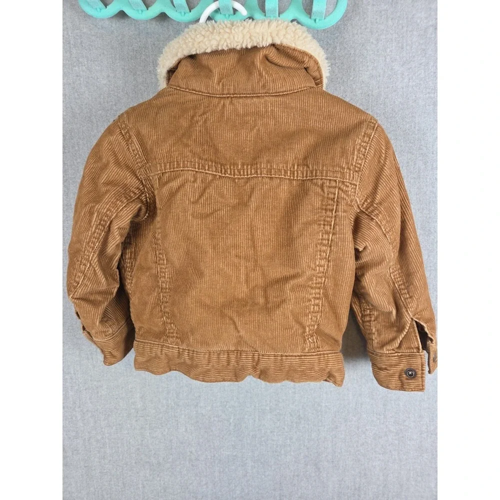 Baby Gap Denim Sherpa Lined Corduroy Trucker Jacket 12-18 Months Grunge Brown‎
